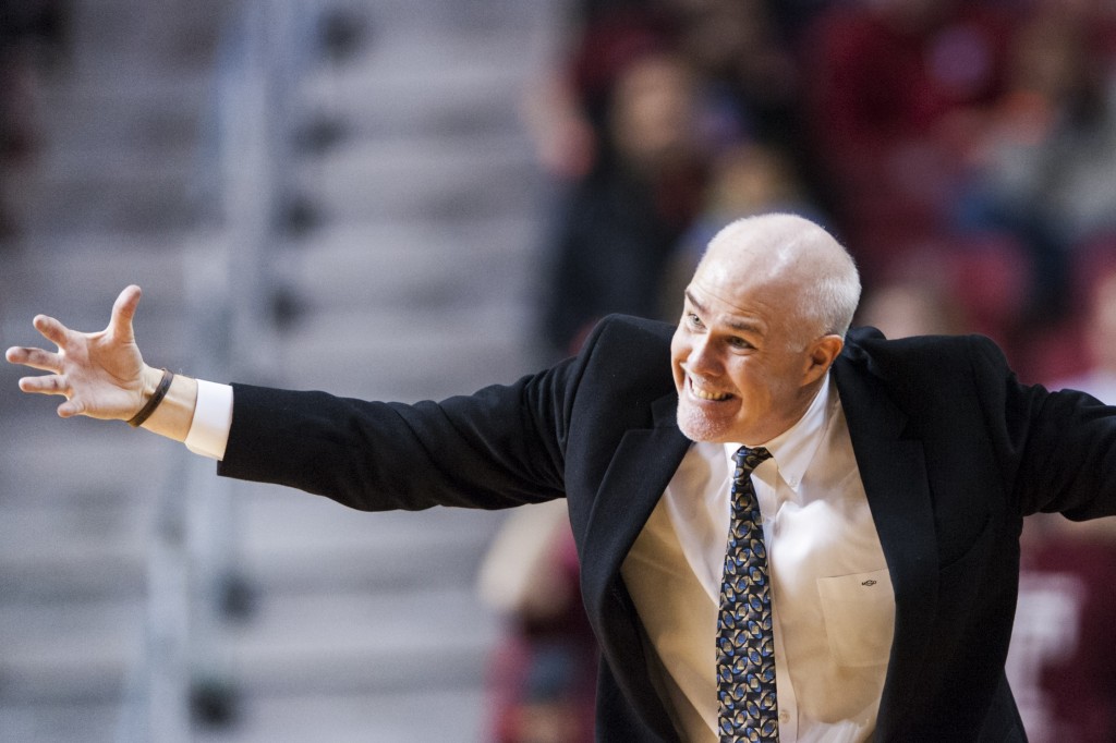 Saint Bonaventure Bonnies head coach during the second half against the Temple Owls at the Liacouras Center. St. Bonaventure defeated Temple 81-78. (Photo by Howard  Smith-USA TODAY Sports)