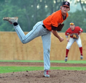 Crumley delivers during the 2013 NYCBL All-Star Game at Geneva. (Photo by Dan Hickling @DanHickling)