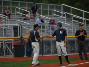 Former NYCBL Coach of the Year, Dave Brust (left) was named the 4th head coach in the history of Monroe Community College Baseball. (Photo by F. Bertrand)