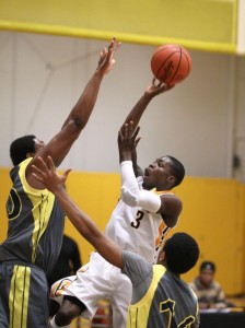 Tay Desir (3) finishing off the drive. (Photo courtesy of MCC Athletics)