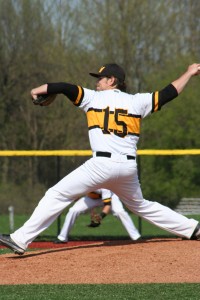 Sheffer picked up the win in game one. (Photo courtesy of Monroe Community College Athletics)