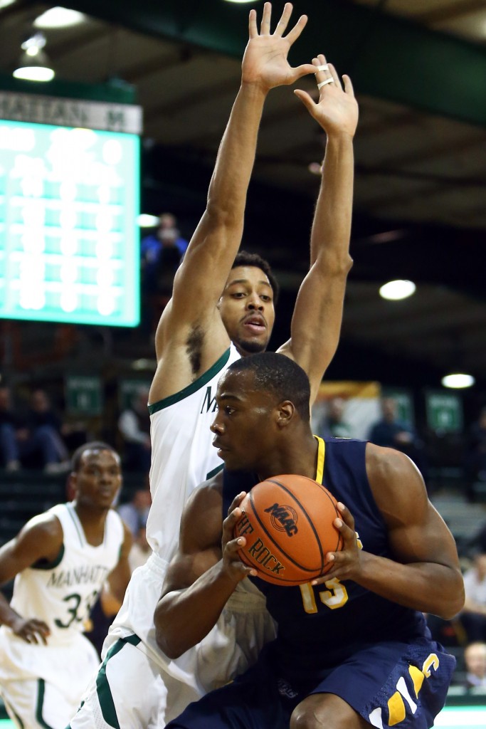 Chris Manhertz (13) finished fourth all-time at Canisius with 789 career rebounds. Three years after his career on the hardwood ended, he had grabbed his first pass on the gridiron in the 15th week of the season. (Photo by Debby Wong-USA TODAY Sports)