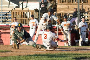 Cruz (3) scoring one of two runs on the night. Photo by Sue Kane @skane51