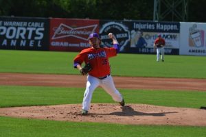 Ronnie Mannella picked up the save in game one. (Photo by Mary Alice Fischer-Swanson)