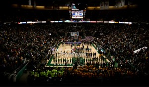 More than 10,000 people filled up the Times Union Center to watch Siena take on UAlbany