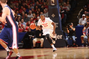 Pollard is averaging 12.8 ppg and 6.5 rpg over the last four games. (Photo courtesy of Dayton Athletics)