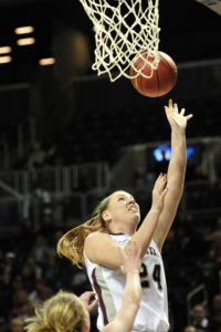 Samantha Clark recorded a double-double for Fordham. (Photo  by  Joe Camporeale-USA TODAY Sports)