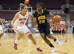 Adaeze Alaeze (20) led VCU with 14 points. (Photo by Greg Bartram-USA TODAY Sports)