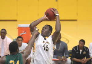 Elijah Tillman averages 11.2 points and 6.2 rebounds for Monroe. (Photo courtesy of MCC Athletics)