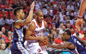 Afflalo (center) isn’t a dead eye like Matthews and is a step down defensively (Photo: Craig Mitchelldyer-USA TODAY Sports)