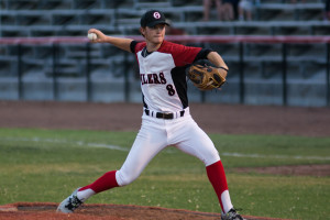 Austin Bizzle struck out six and scattered eight hits on his way to a complete game shutout on opening night. (Photo by Sue Kane @skane51)