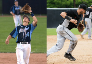Conner Combs (left) and Bubba Hollins (right) lead their teams into the NYCBL Western Division Championship Series. (Photos by SUE KANE. Edited by STUART SEIDEL)