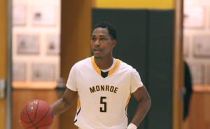 Dykweil Bryan handed out a game-high eight assists. (Photo courtesy of Monroe CC Athletics)