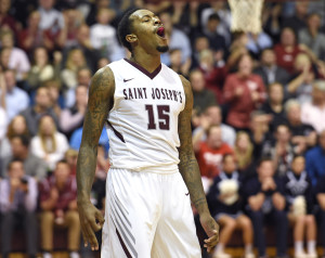 Miles averaged 22.0 points and 10.0 rebounds as Saint Joseph’s defeated Massachusetts and Rhode Island. He shot 54.5 percent from the field (12-for-22) and 85.7 percent from the foul line (18-for-21) in those wins. (Photo: Eric Hartline-USA TODAY Sports)