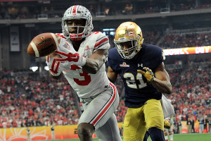 Michael Thomas (3) is Ohio State’s No. 1 receiver the past two seasons with 54 catches for 799 yards and nine scores in 2014 and 56 for 781 and nine in 2015. (Photo: Joe Camporeale-USA TODAY Sports)