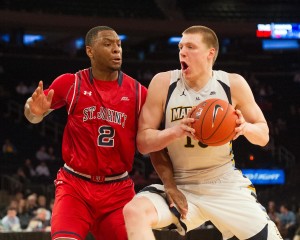 Christian Jones (2) defends Henry Ellenson (13) in the second half during the Big East conference tournament at Madison Square Garden. (Photo: William Hauser-USA TODAY Sports)