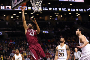 Saint Joseph's Hawks forward DeAndre Bembry (43) puts up a basket during the second half against the Virginia Commonwealth Rams in the championship of the Atlantic 10 conference tournament at Barclays Center. Saint Joseph's Hawks won 87-74.(Photo: Anthony Gruppuso-USA TODAY Sports)