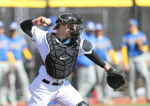 Anthony Santoro collected seven hits in seven at bats as Monroe CC swept Herkimer CC. (Photo courtesy of Monroe CC Athletics)