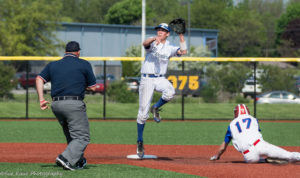 Justin Graham (left) had two hits and scored a run as Webster-Schroeder defeated Fairport, 5-3. (Photo: SUE KANE)