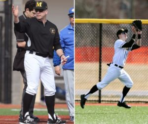 Luke Brust (right) is hitting .338 with 21 extra-base hits including three home runs. 