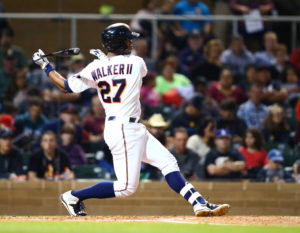 Walker led the International League with 22 total bases, a 1.1000 slugging percentage and a 1.580 OPS for the period beginning May 16. He batted .350 (7-for-20) with seven RBI and six runs scored in six games during the week. (Photo: Mark J. Rebilas-USA TODAY Sports)