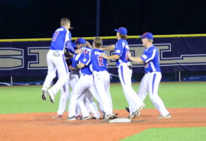 Genesee celebration, with Holt in the middle of it all, after walk-off RBI single.