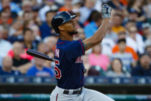 Byron Buxton homered on the first pitch of the game, the second straight game Buxton has hit a home run. (Photo: Rick Osentoski-USA TODAY Sports)