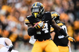 Desmond King (14) has started all nine games at cornerback in 2016 and has 47 career starts. This season he has recorded 30 solo tackles and 15 assists, leads Iowa with six pass break-ups, and had a 41-yard interception return for a touchdown in a win at Purdue.  (Photo: Jeffrey Becker-USA TODAY Sports)