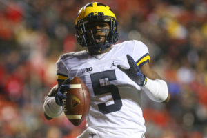 Jabrill Peppers (5) is second on Michigan with a career-best 40 tackles, including a team-leading 10 tackles for loss, 2.5 sacks and one forced fumble. (Photo: Ed Mulholland-USA TODAY Sports)