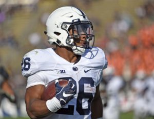Saquon Barkley (26) Barkley rushed for more than 200 yards for the second time in the last three games with a career-high 207 rushing yards in the win over Purdue. He also caught three balls for 70 receiving yards en route to personal-best 277 all-purpose yards, which is a Penn State sophomore record and rank 14th in program history. (Photo: Sandra Dukes-USA TODAY Sports)