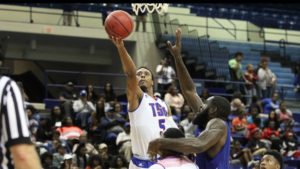Tahjere McCall (5) eclipsed 1,000 career points in TSU’s victory over UT Martin on Jan. 7 and averaged 23.0 points, 6.3 rebounds, 5.0 assists and 4.0 steals per game during the week. (Photo: Sam Jordan - TSU Athletics)