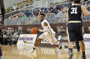 Four years ago, Carter's competitive drive was channeled almost solely towards basketball. A marketing major at first, he eventually found a passion. A season-ending knee injury that cut his freshman season short led him to personal reflection, and an ensuing switch to psychology paved the way for an entire change in mindset. (Photo: JUSTIN LAFLEUR/Lehigh Sports Communications)