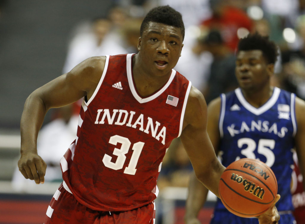 Former Bishop Kearney King Thomas Bryant (31) registered a double-double in Indiana's win over then No. 2 Kansas. (Photo: Brian Spurlock-USA TODAY Sports)