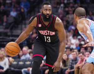 James Harden (13) led the Rockets to their 10th win of the season with a triple-double netting 23 points to go with 10 rebounds and 10 assists. (Photo: Kelley L Cox-USA TODAY Sports)