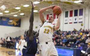 Senior Phil Valenti (Aquinas) posted his sixth career double-double with 14 points and a career-high 12 boards  (Photo Courtesy:www.tomwolf.smugmug.com)