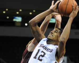 Denzel Gregg recorded his second career double-double with 12 points and 10 rebounds. (Photo courtesy of St. Bonaventure  Athletics)