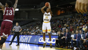 Holland opened with a career-high 28 points on the strength of six threes in NKU’s home win over Eastern Illinois. He took over the closing stretch, scoring 12 of the team’s final 14 points. Three days later, the junior guard put up 19 points in Northern Kentucky’s 14-point road win over SEMO. (Photo courtesy of NKU athletics)