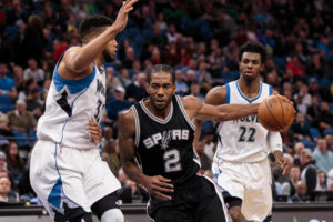 Kawhi Leonard (2) scored 31 points on 11 of 15 shooting including two of three behind the three-point arc. (Photo: Brad Rempel-USA TODAY Sports)