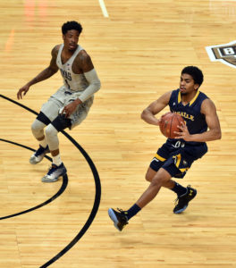 Averaging more than 30 minutes per game, Pookie Powell (0) hands out fewer than one turnover per contest for  Dr. John Giannini's Explorers who are of to a 2-1 start in Atlantic 10 conference play. His assist-to-turnover rate of 4.7 ranks him third in the nation. (Photo: Steve Mitchell-USA TODAY Sports)